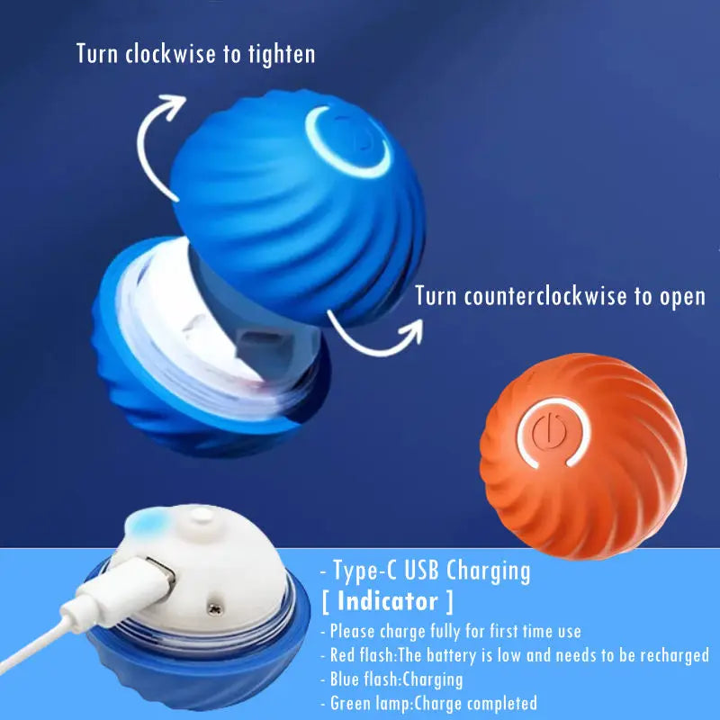 Smart Automatic Moving Bouncing Ball – Interactive USB Rechargeable Toy for Dogs & Cats