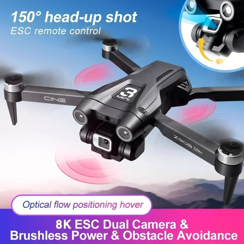 Z908 Pro Max Outdoor Drone – 8K Dual Camera, GPS, Brushless Motor, Obstacle Avoidance, Foldable Quadcopter