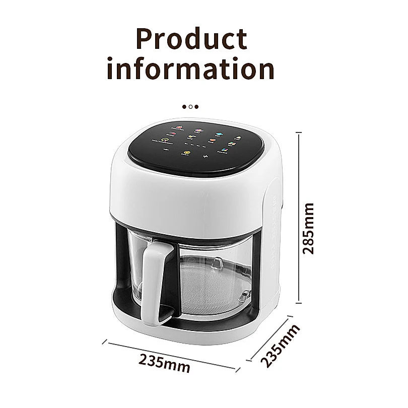 Smart Air Fryer Electric Visual Window 4.5L – Oil-Free 360° Convection Oven with Digital Controls for Healthy Cooking