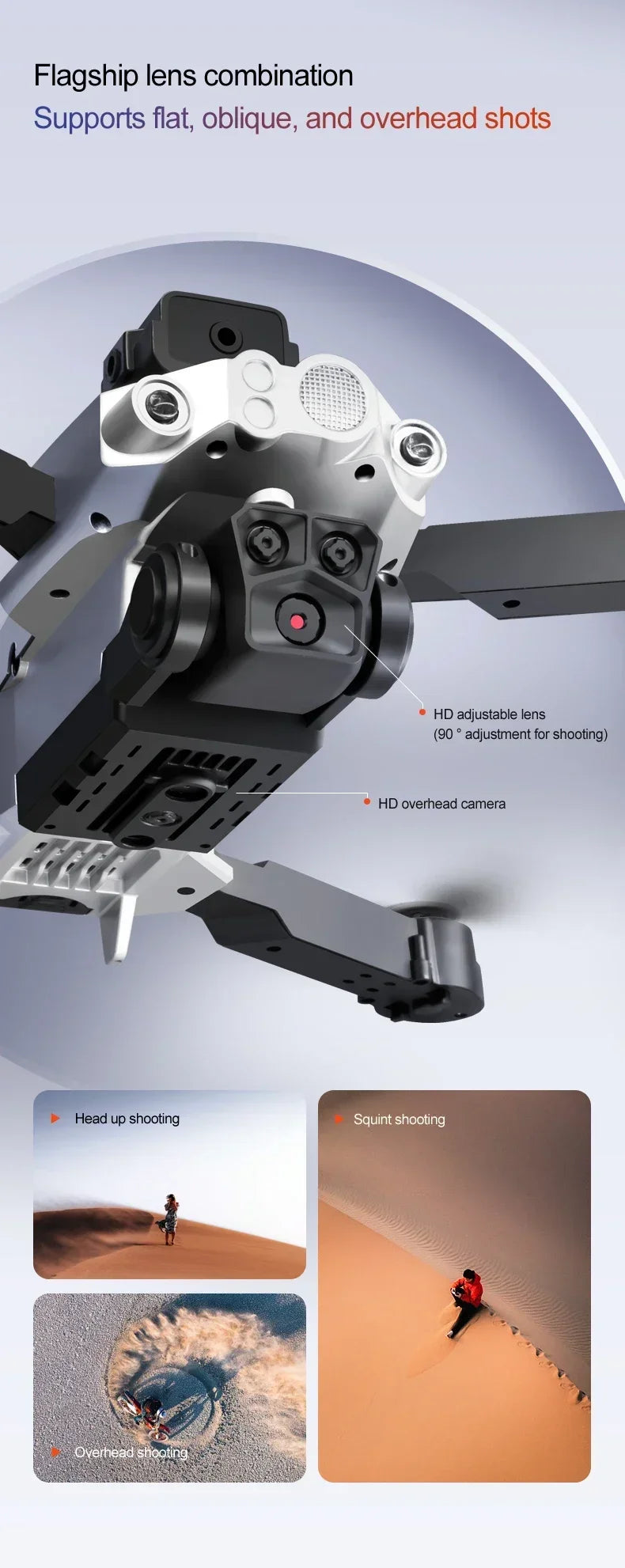 LU200 Drone – 8K Triple Camera, 5G GPS, 10KM Range, Obstacle Avoidance, Foldable Quadcopter