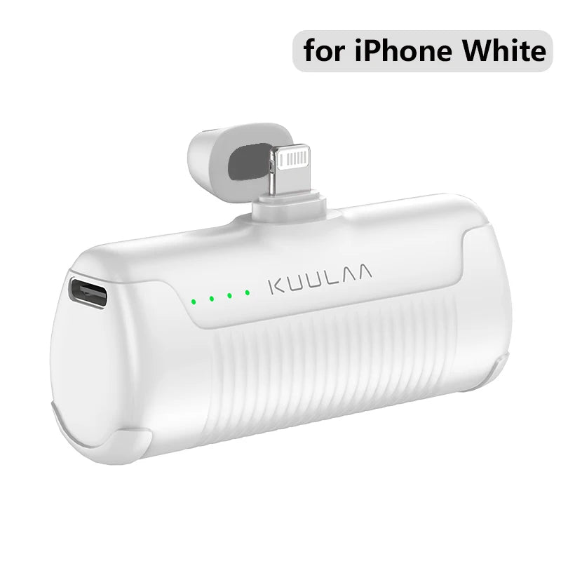 Kuulaa Mini Power Bank 4500mAh – Portable Charger for iPhone 16/15/14/13 Pro Max, Samsung, Xiaomi – Compact External Battery Pack