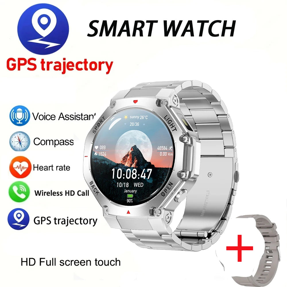 2025 New LED Smart Watch Men's HD AMOLED Bluetooth