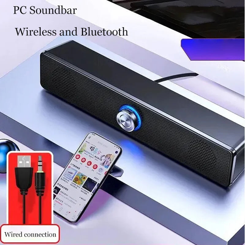 Bluetooth 4D Surround Speaker Home Theatre Sound System – Wired Stereo Subwoofer Soundbar for TV, PC, and Laptop