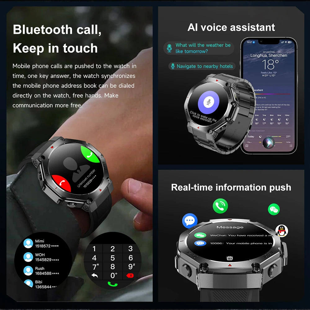 2025 New LED Smart Watch Men's HD AMOLED Bluetooth