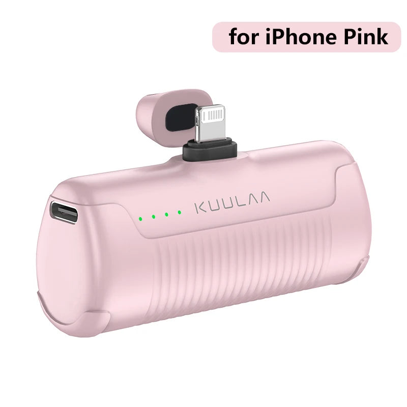 Kuulaa Mini Power Bank 4500mAh – Portable Charger for iPhone 16/15/14/13 Pro Max, Samsung, Xiaomi – Compact External Battery Pack