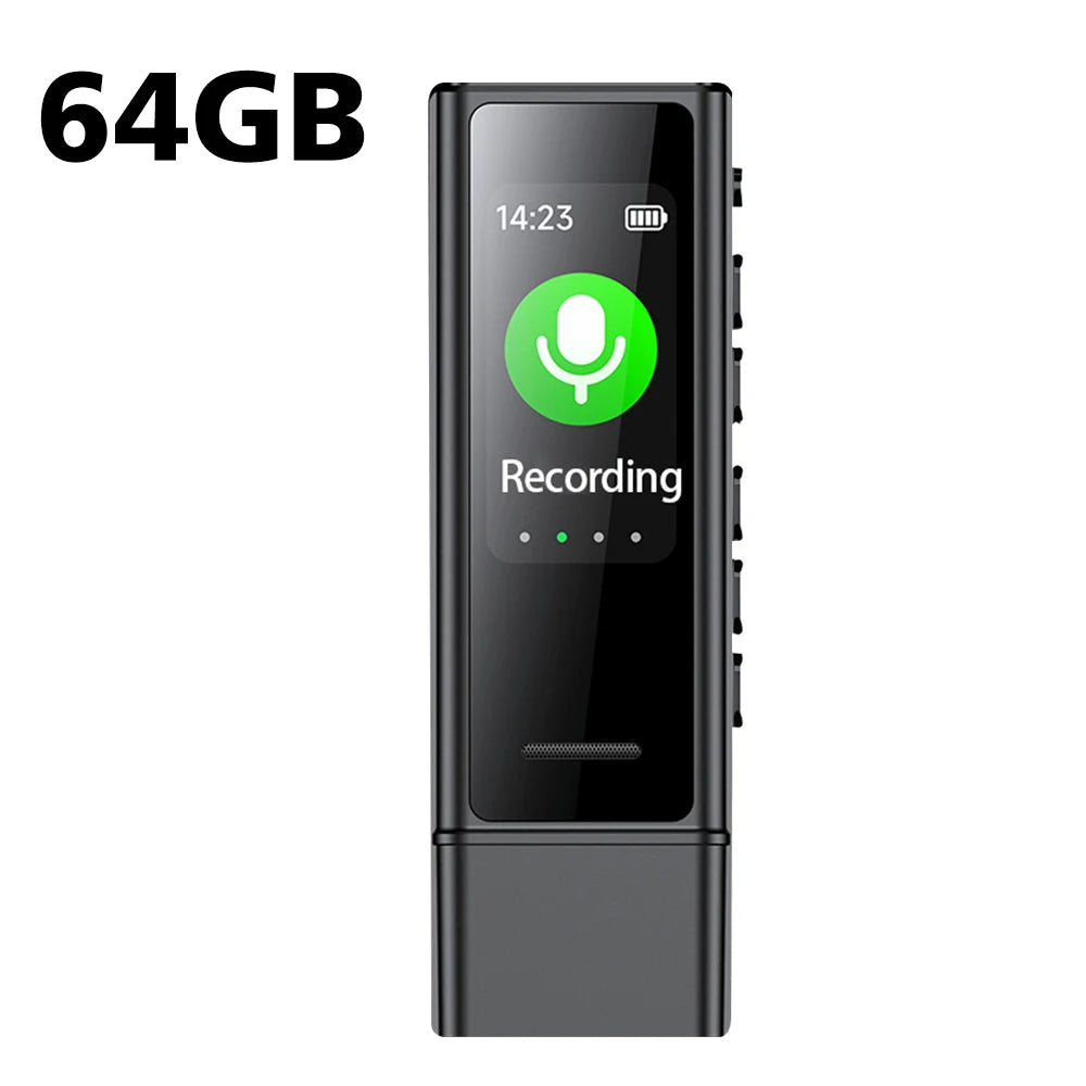 USB Flash Drive Voice Activated Recorder with Back Clip – MP3 Player, Noise Cancellation, Digital Audio Recorder