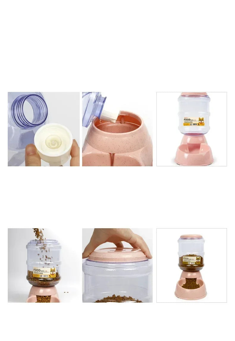 Automatic Pet Feeder & Water Dispenser – 2-in-1 Gravity-Fed System for Cats & Small Dogs