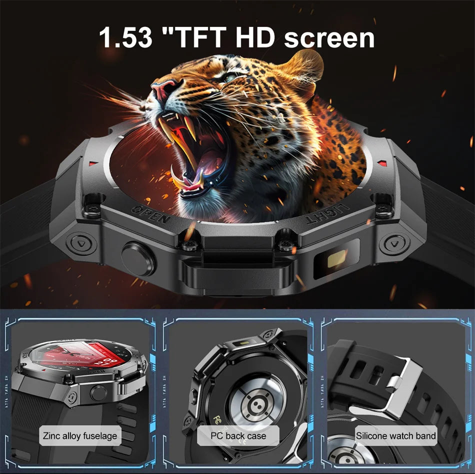 2025 New LED Smart Watch Men's HD AMOLED Bluetooth