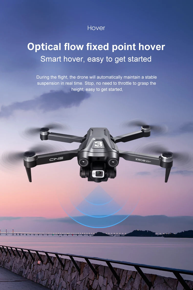 MINI Z908Pro Max Drone – 4K UHD Camera, Brushless Motor, WiFi FPV, Obstacle Avoidance, Folding RC Quadcopter for Beginners & Intermediates