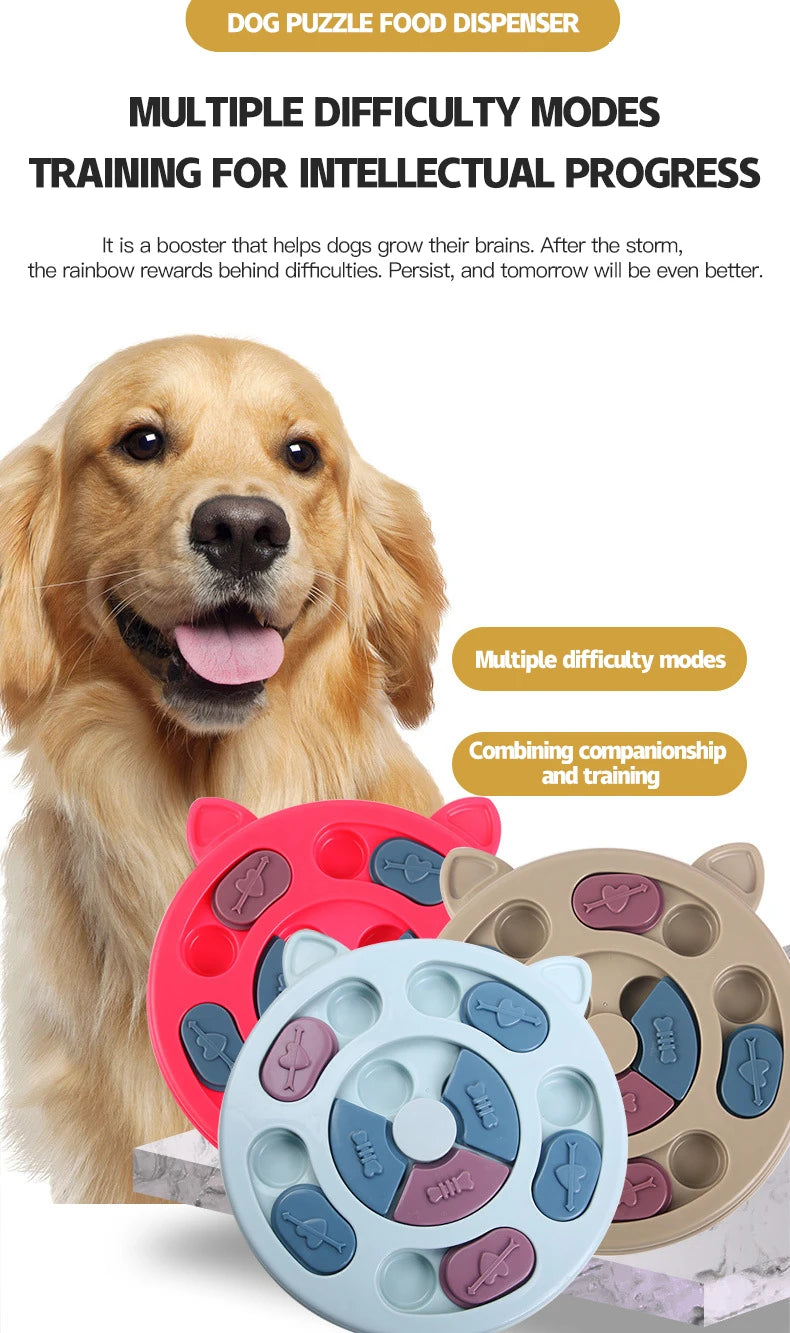 Interactive Slow Feeder Plate – Brain Training Puzzle Bowl for Cats & Dogs