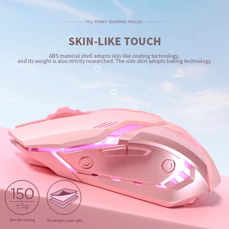 Gaming Mute Mouse – Cute RGB 6-Button Optical Mouse for Desktop & Laptop