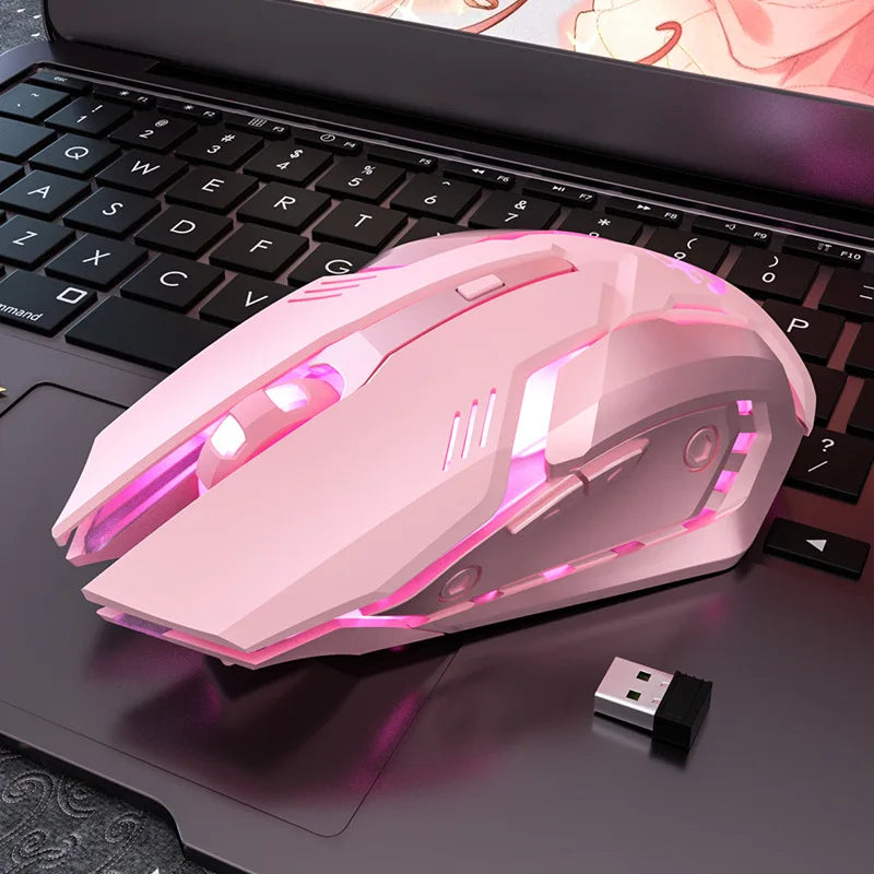 Gaming Mute Mouse – Cute RGB 6-Button Optical Mouse for Desktop & Laptop