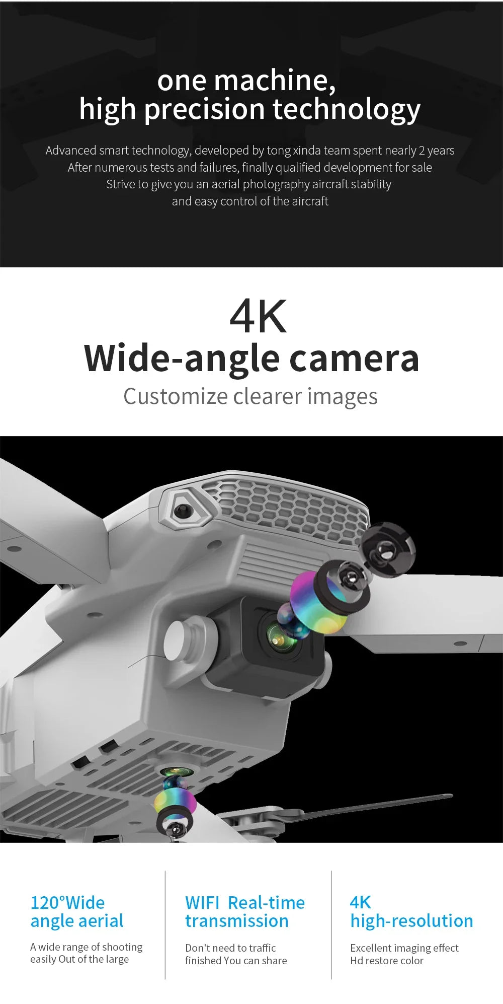 E88 Professional Wide Angle RC Drone – HD 4K Camera, Foldable Design, Ideal for Aerial Photography and Kids' Gifts