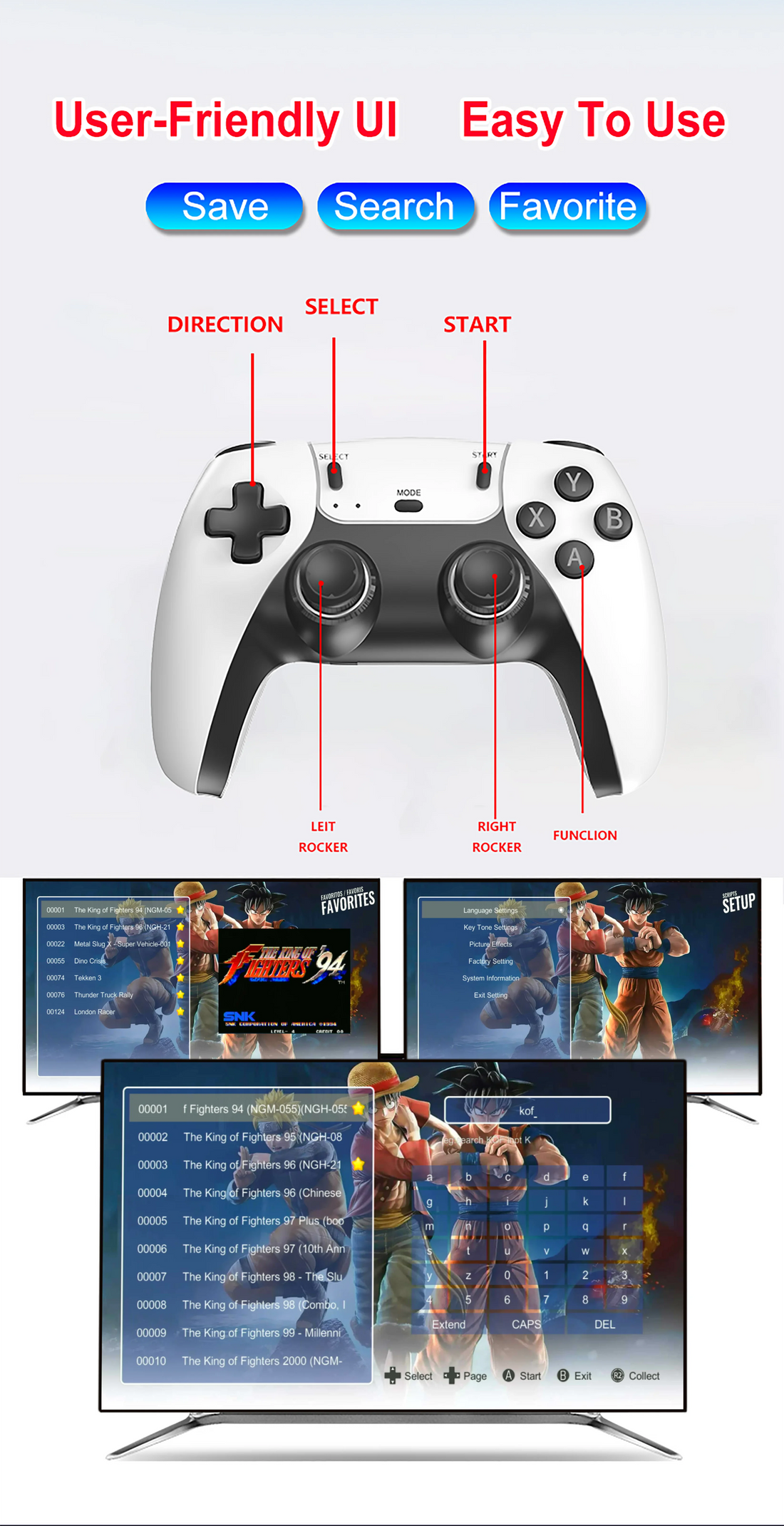 M15 4K Retro Game Stick – 40,000+ Classic Games, 128GB, Dual Wireless Controllers