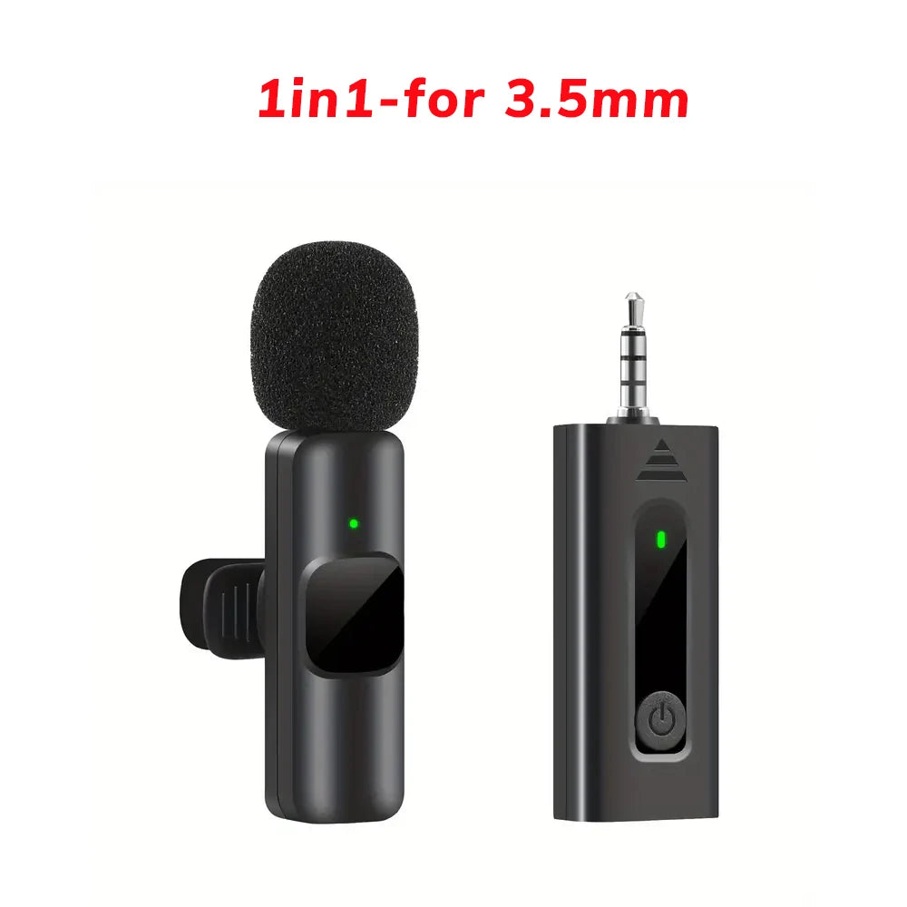 Professional Wireless Lavalier Microphone for iPhone & Android – 3.5mm Jack, Noise Reduction, Clip-On Design
