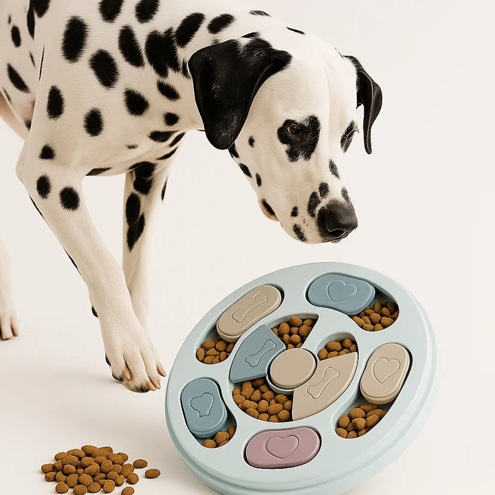 Interactive Slow Feeder Plate – Brain Training Puzzle Bowl for Cats & Dogs