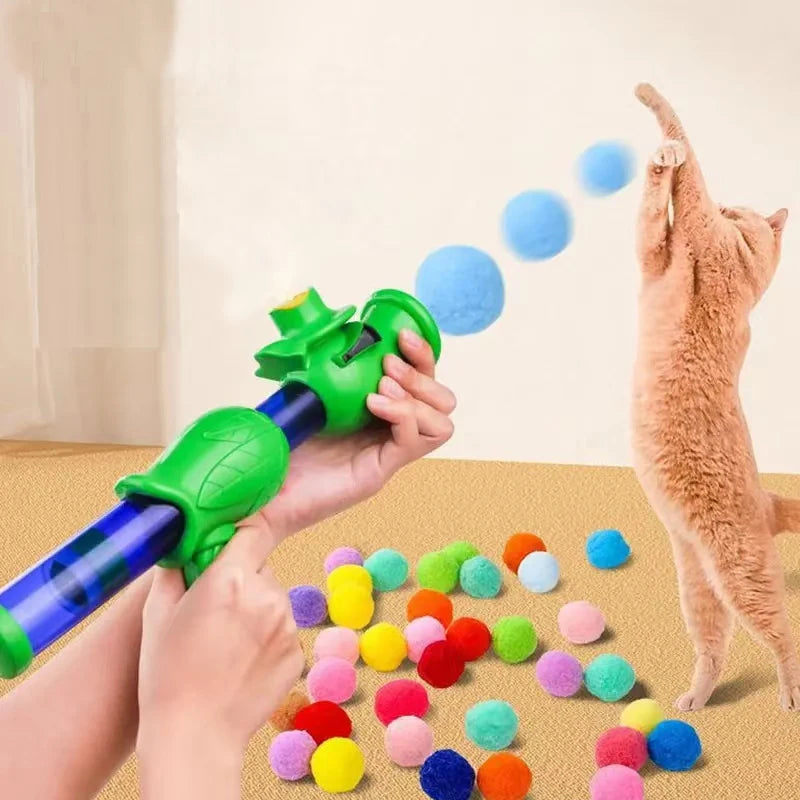 Interactive Pet Toy Launcher – Balls & Flying Discs for Puppies & Kittens – Engaging Pet Play & Training Accessory