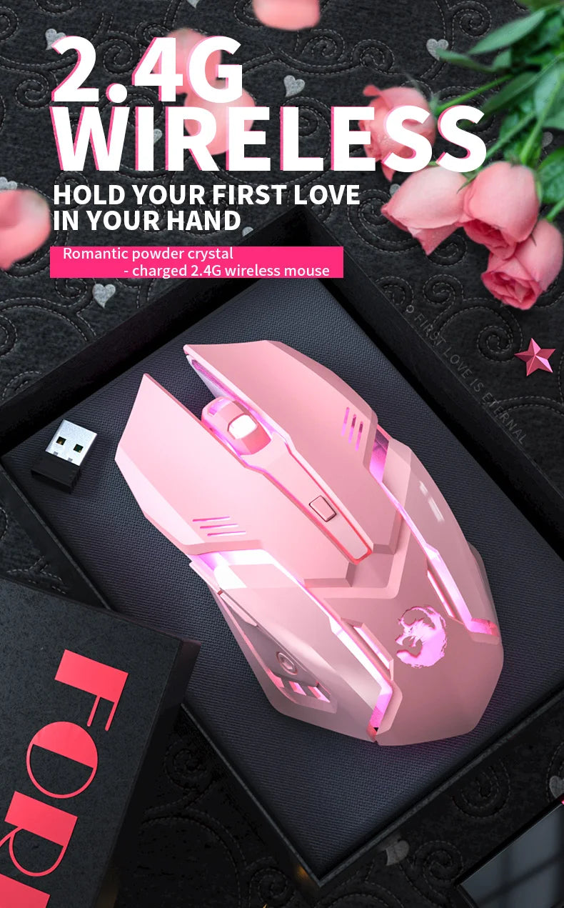 Gaming Mute Mouse – Cute RGB 6-Button Optical Mouse for Desktop & Laptop