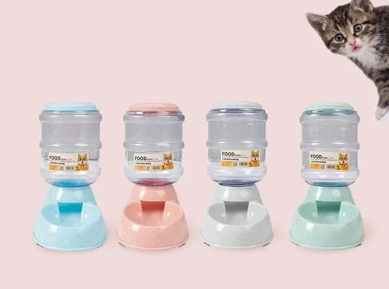 Automatic Pet Feeder & Water Dispenser – 2-in-1 Gravity-Fed System for Cats & Small Dogs