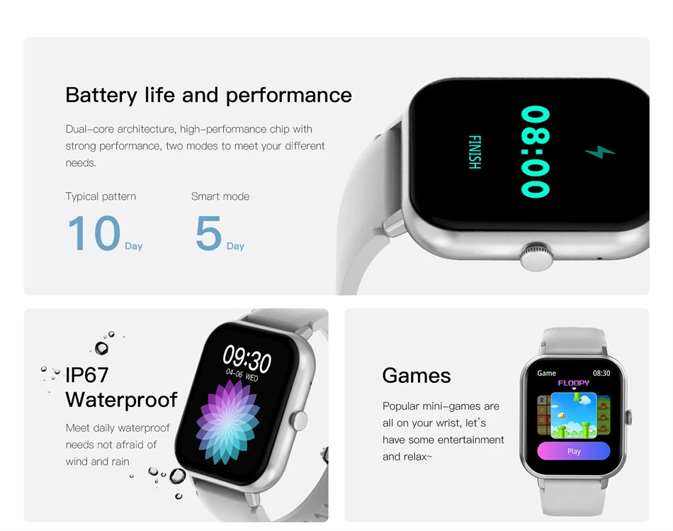 LIGE Waterproof Smart Watch Bluetooth Call Women
