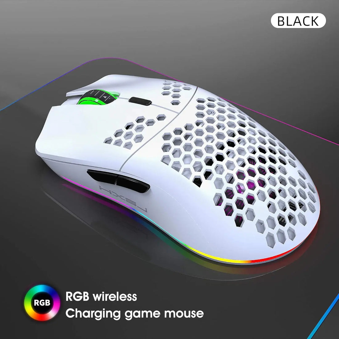 MAMBASNAKE x HXSJ T66 Wireless Gaming Mouse – 2.4GHz Rechargeable with 6 Programmable Buttons