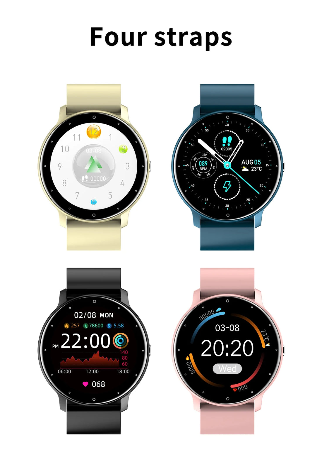 LIGE 2024 Smart watch Ladies Full touch Screen Sports