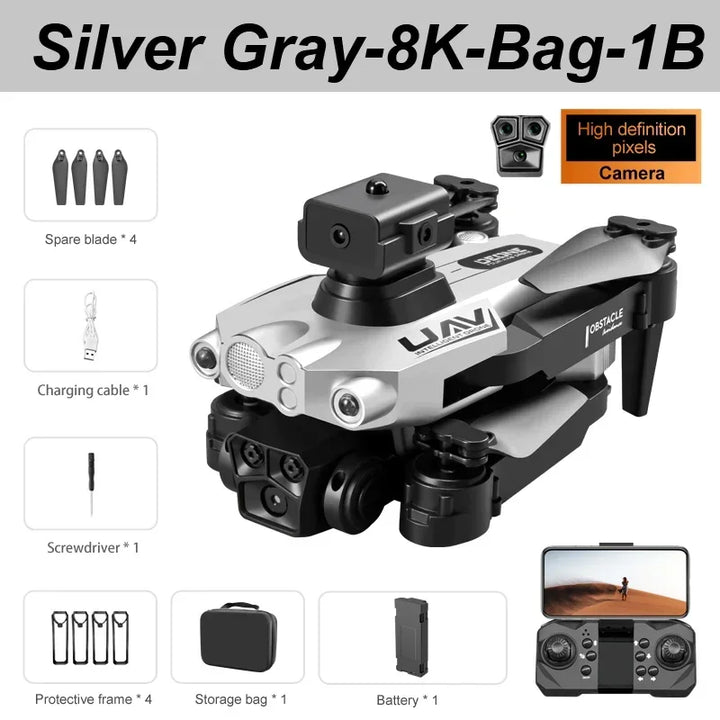 LU200 Drone – 8K Triple Camera, 5G GPS, 10KM Range, Obstacle Avoidance, Foldable Quadcopter