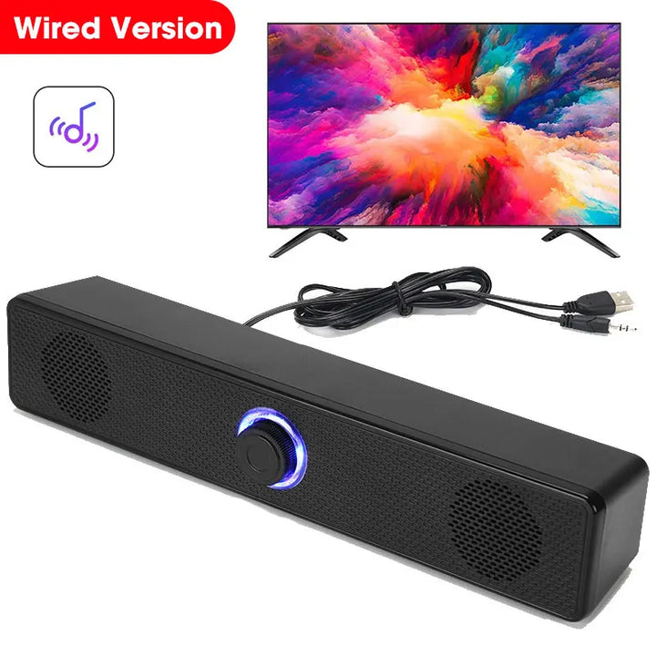 Bluetooth 4D Surround Speaker Home Theatre Sound System – Wired Stereo Subwoofer Soundbar for TV, PC, and Laptop