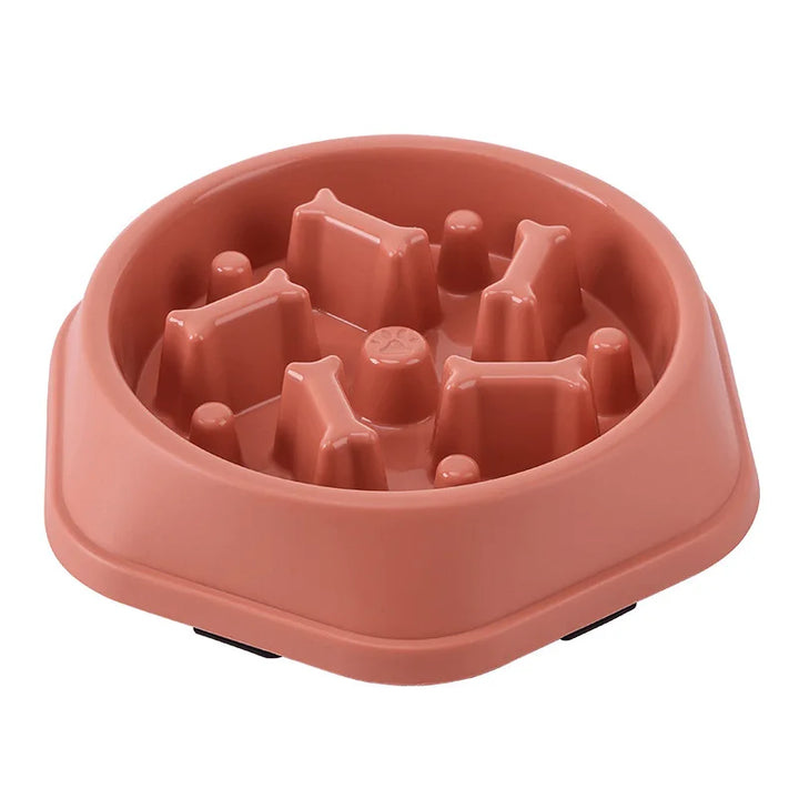 Pet Cat & Dog Slow Food Bowl – Anti-Choking, Non-Slip Silicone Feeder – Multiple Colors & Shapes