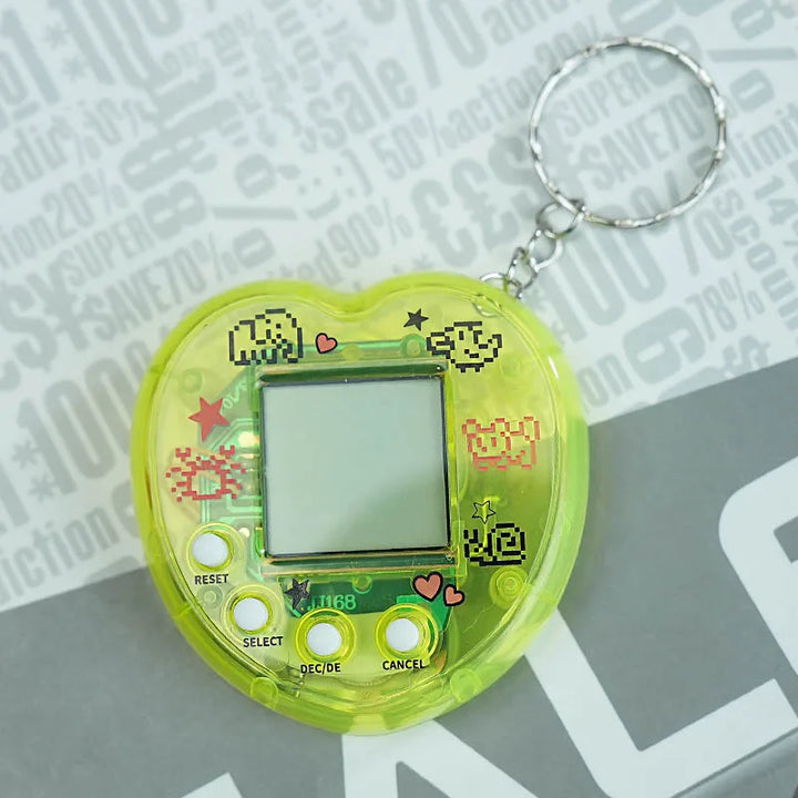 Transparent Electronic Pet Game Console – 49-in-1 Virtual Cyber Pet Toy with Pixel Graphics – Retro Handheld Digital Pet for Kids & Adults