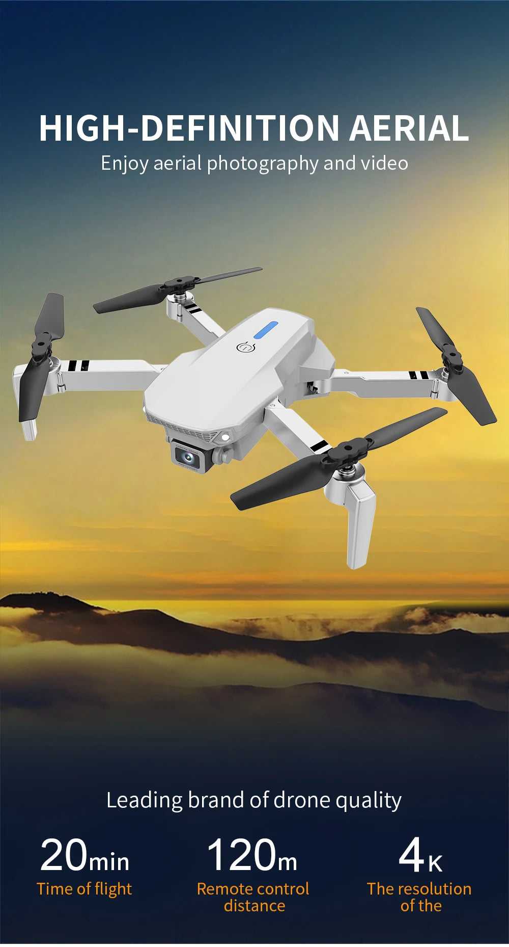 Foldable RC Drone – 4K HD Camera, WiFi FPV, Altitude Hold, Compact Quadcopter for Kids & Beginners