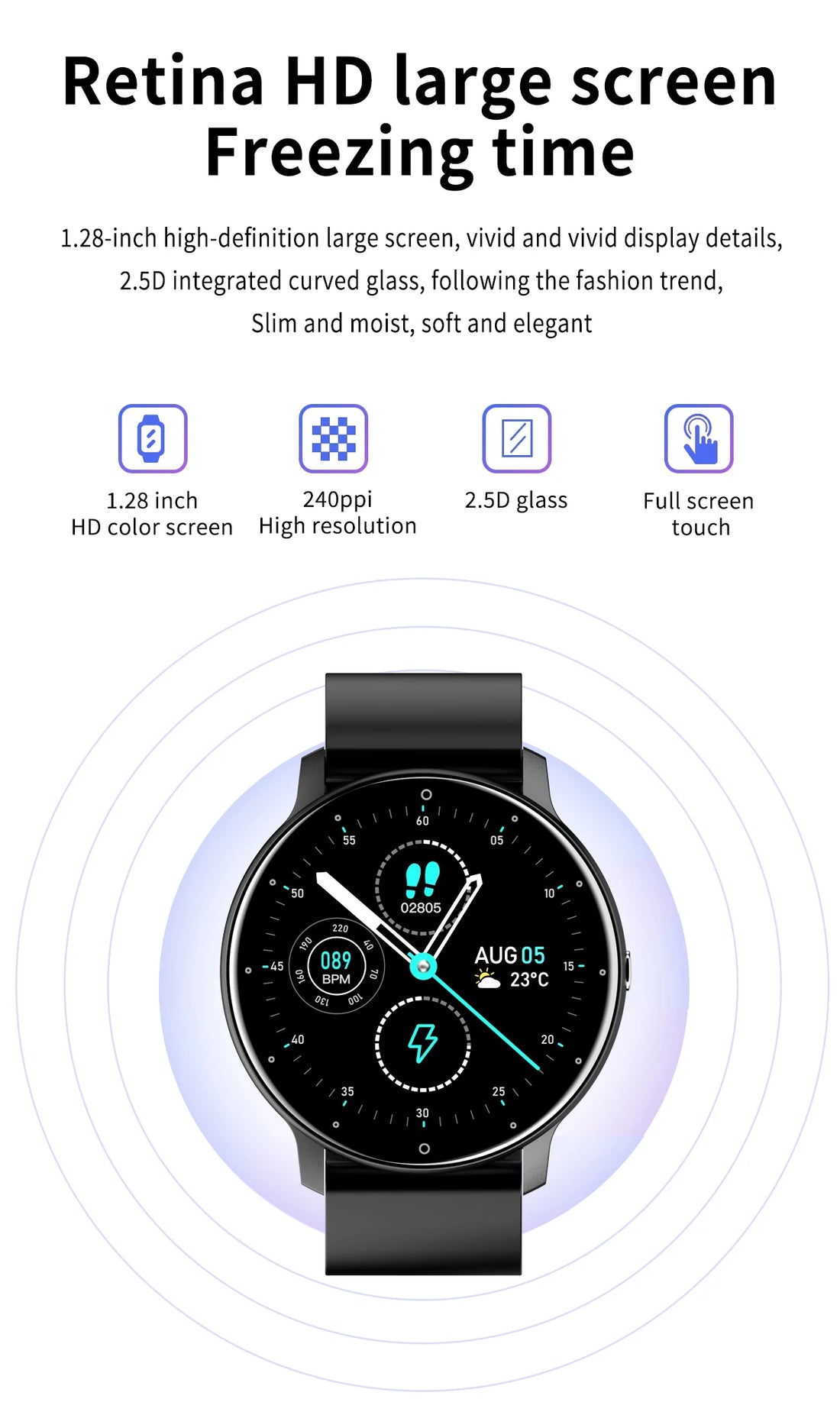 LIGE 2024 Smart watch Ladies Full touch Screen Sports