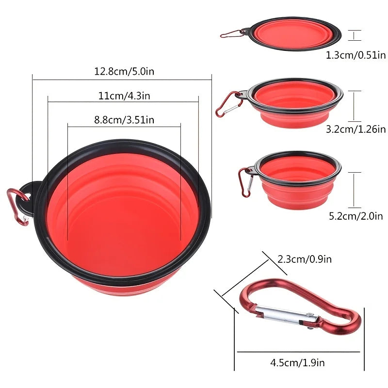 Portable Pet Food & Water Bowl – Durable TPR Silicone Collapsible Travel Bowl for Dogs & Cats