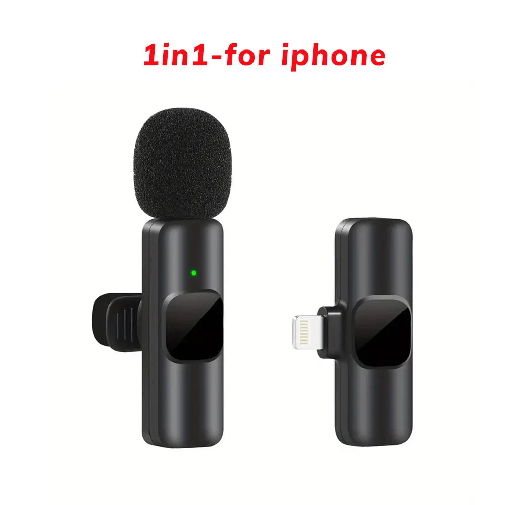 Professional Wireless Lavalier Microphone for iPhone & Android – 3.5mm Jack, Noise Reduction, Clip-On Design
