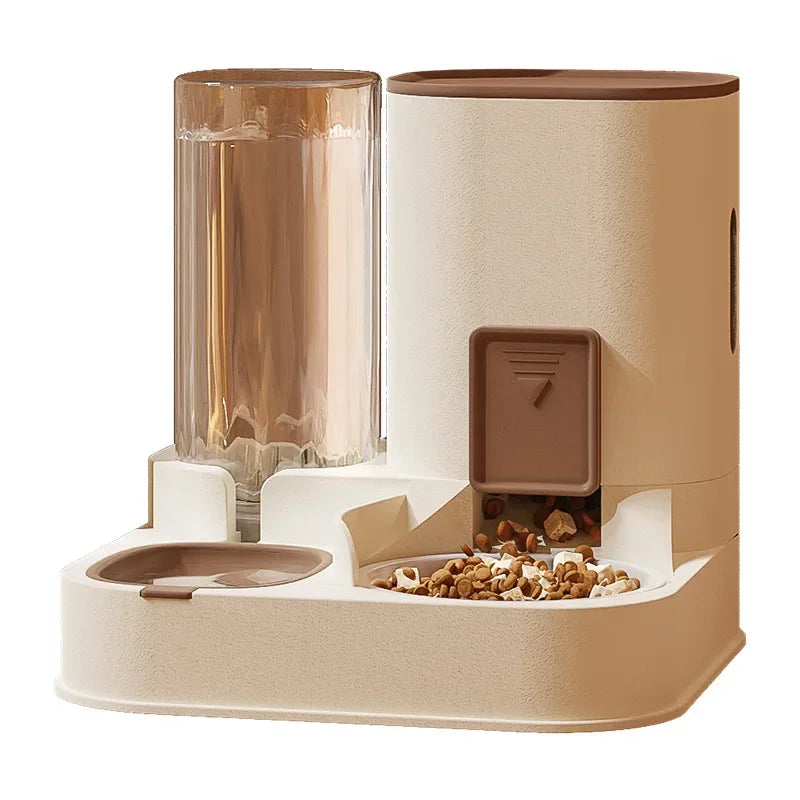 Automatic Pet Water & Food Dispenser – Dual Compartment with Wet/Dry Separation – Ideal for Cats & Small Dogs
