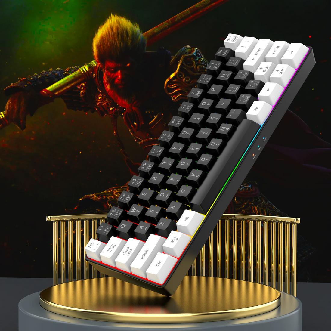 60% Wired Gaming Keyboard – RGB Backlit Ultra-Compact 61-Key Waterproof Mini Keyboard for PC/Mac Gamers