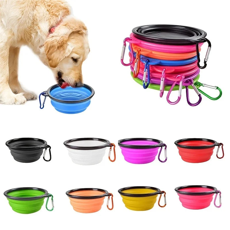 Portable Pet Food & Water Bowl – Durable TPR Silicone Collapsible Travel Bowl for Dogs & Cats