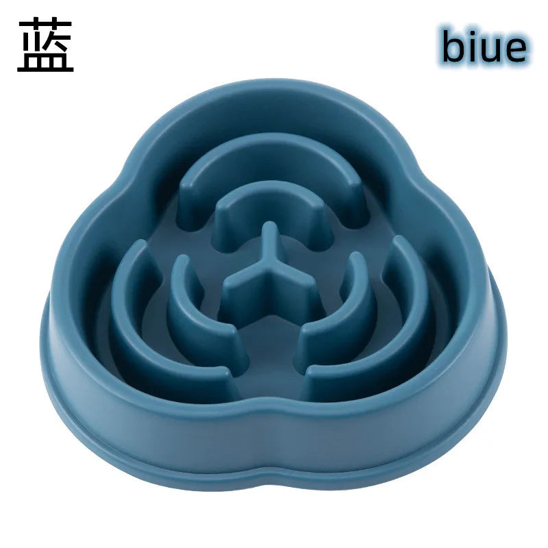 Pet Cat & Dog Slow Food Bowl – Anti-Choking, Non-Slip Silicone Feeder – Multiple Colors & Shapes