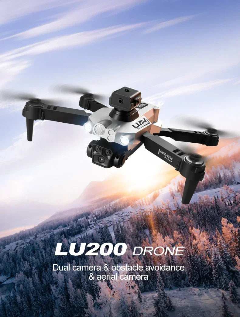 LU200 Drone – 8K Triple Camera, 5G GPS, 10KM Range, Obstacle Avoidance, Foldable Quadcopter