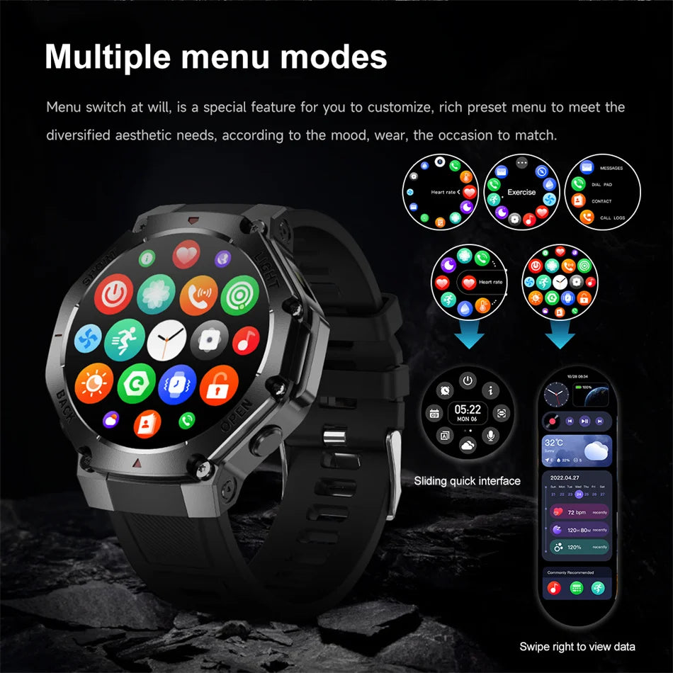 2025 New LED Smart Watch Men's HD AMOLED Bluetooth
