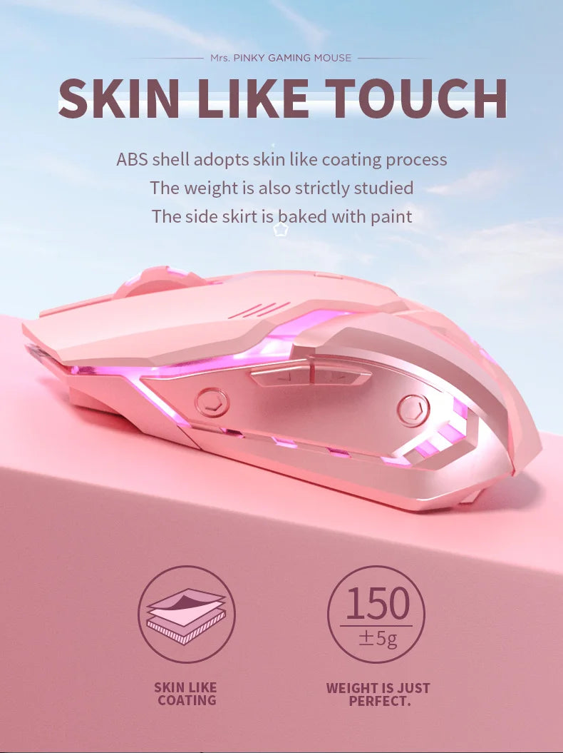 Gaming Mute Mouse – Cute RGB 6-Button Optical Mouse for Desktop & Laptop