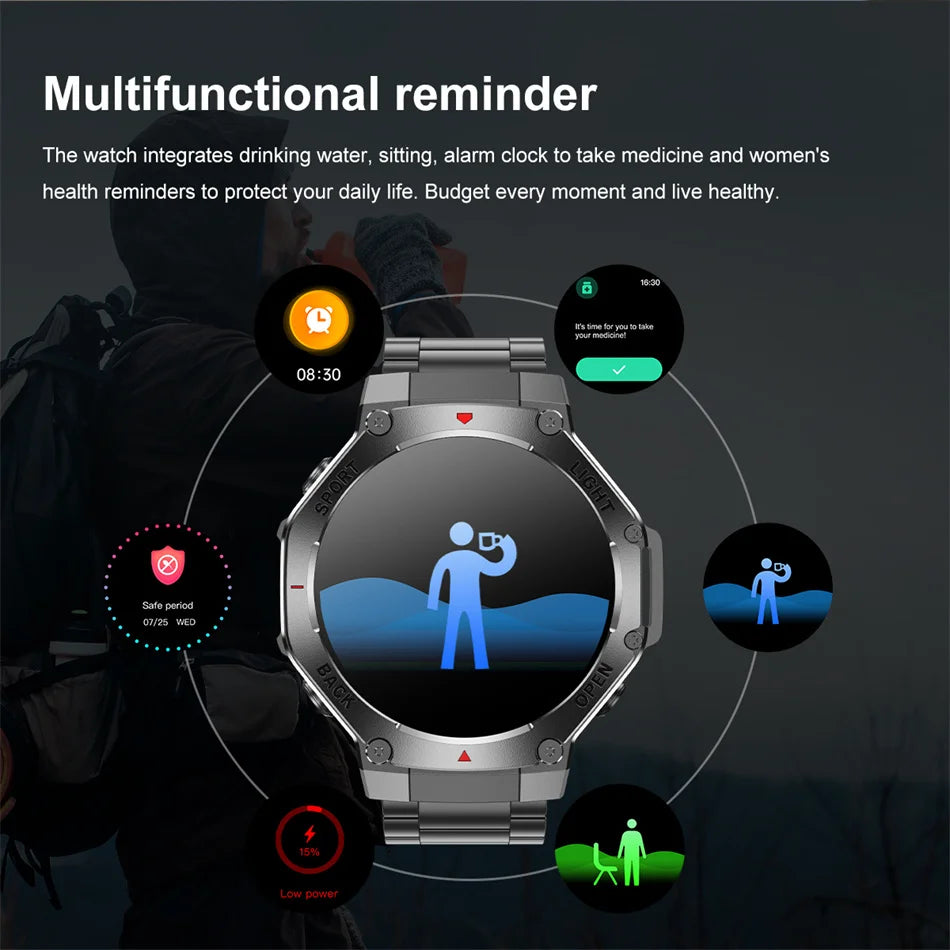 2025 New LED Smart Watch Men's HD AMOLED Bluetooth