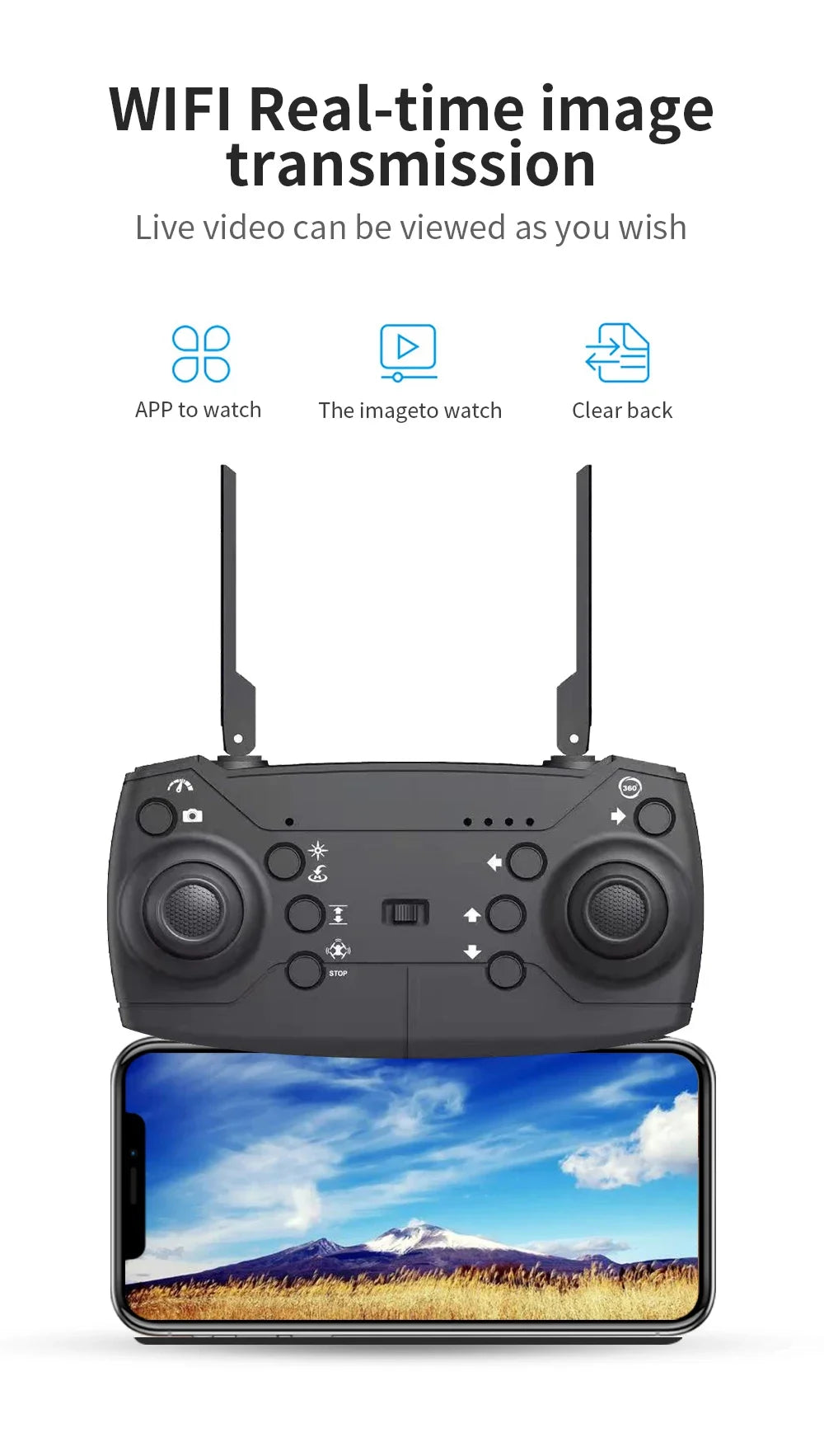 E88 Professional Wide Angle RC Drone – HD 4K Camera, Foldable Design, Ideal for Aerial Photography and Kids' Gifts