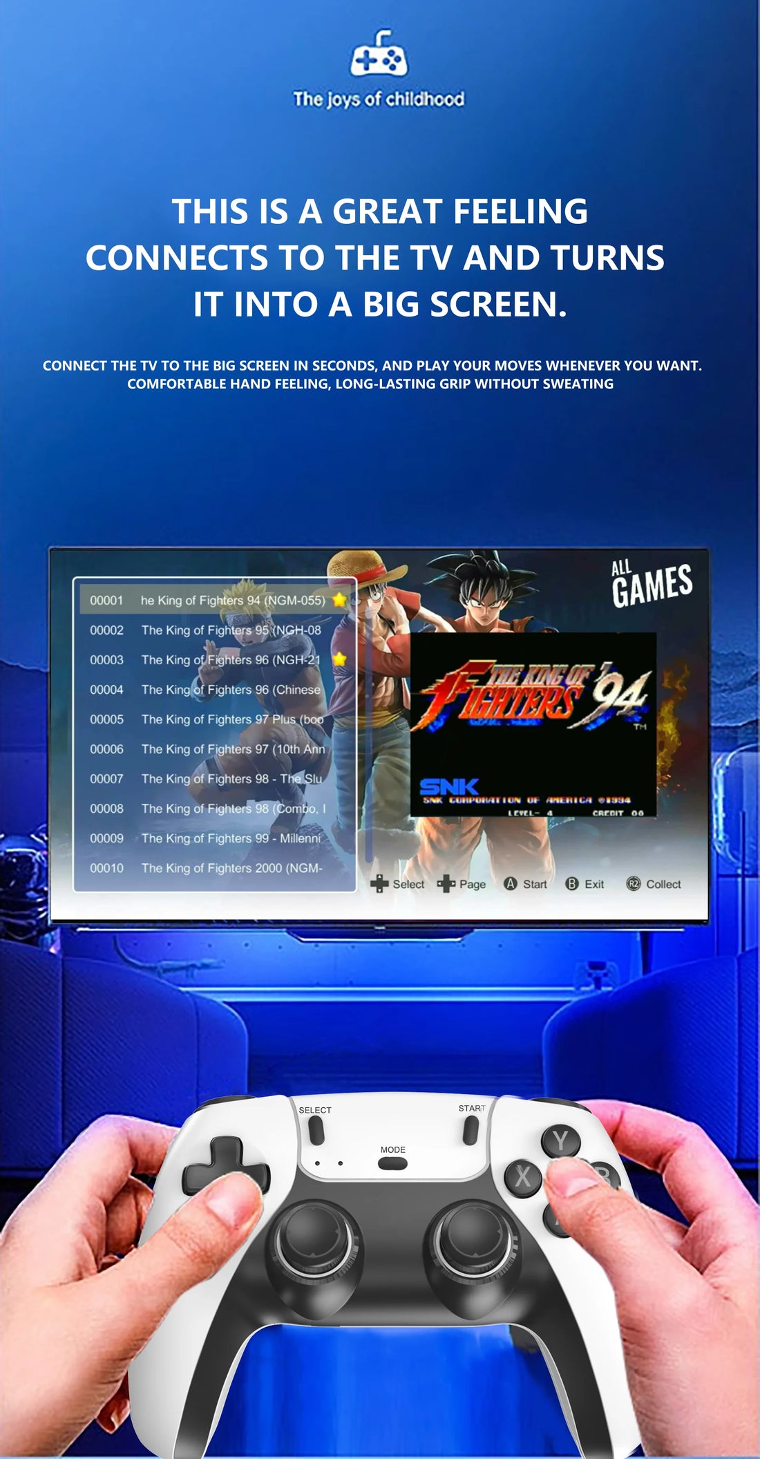 M15 4K Retro Game Stick – 40,000+ Classic Games, 128GB, Dual Wireless Controllers