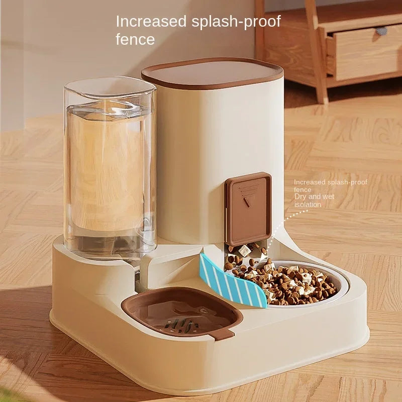 Automatic Pet Water & Food Dispenser – Dual Compartment with Wet/Dry Separation – Ideal for Cats & Small Dogs