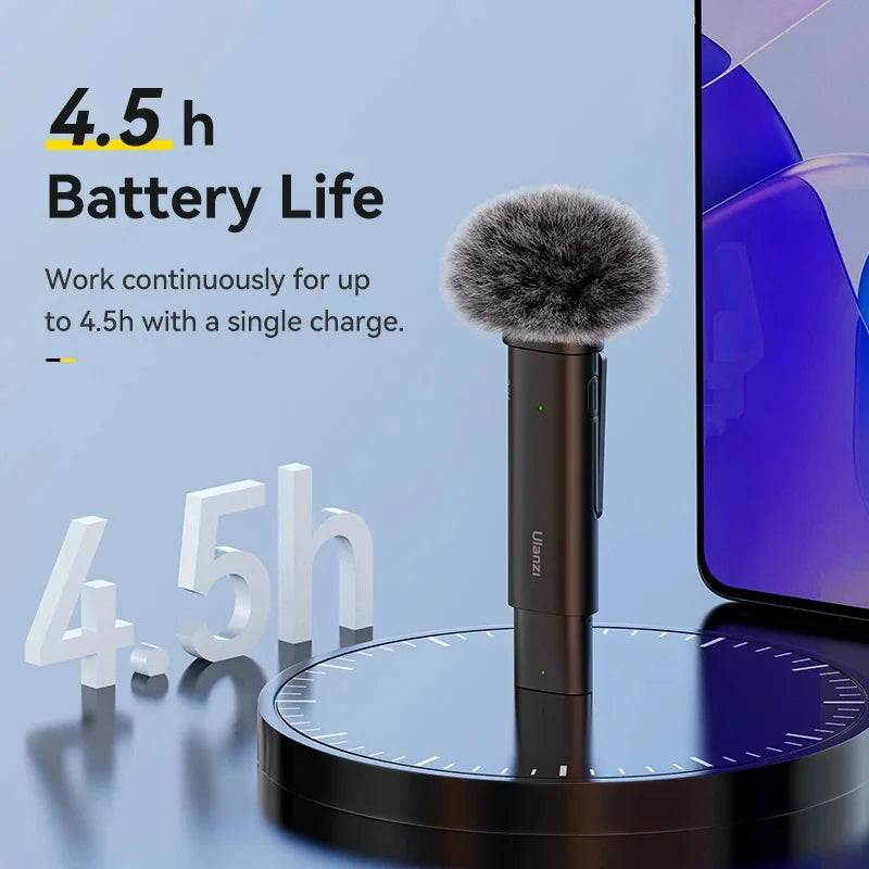 Ulanzi VM-10 Wireless Lavalier Microphone – Portable Clip-On Mic for iPhone & Android, Live Streaming & Recording