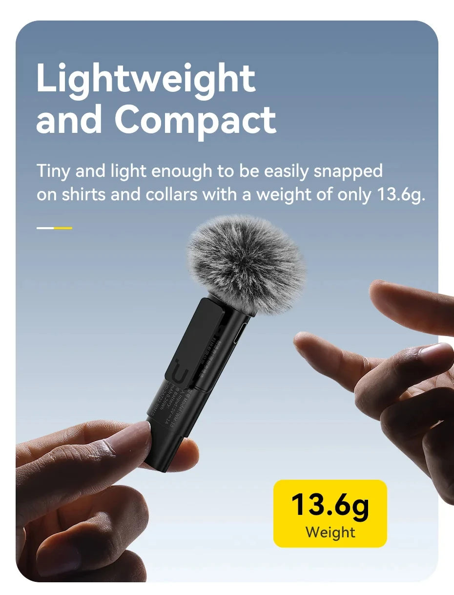 Ulanzi VM-10 Wireless Lavalier Microphone – Portable Clip-On Mic for iPhone & Android, Live Streaming & Recording
