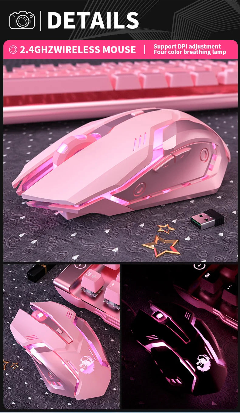 Gaming Mute Mouse – Cute RGB 6-Button Optical Mouse for Desktop & Laptop