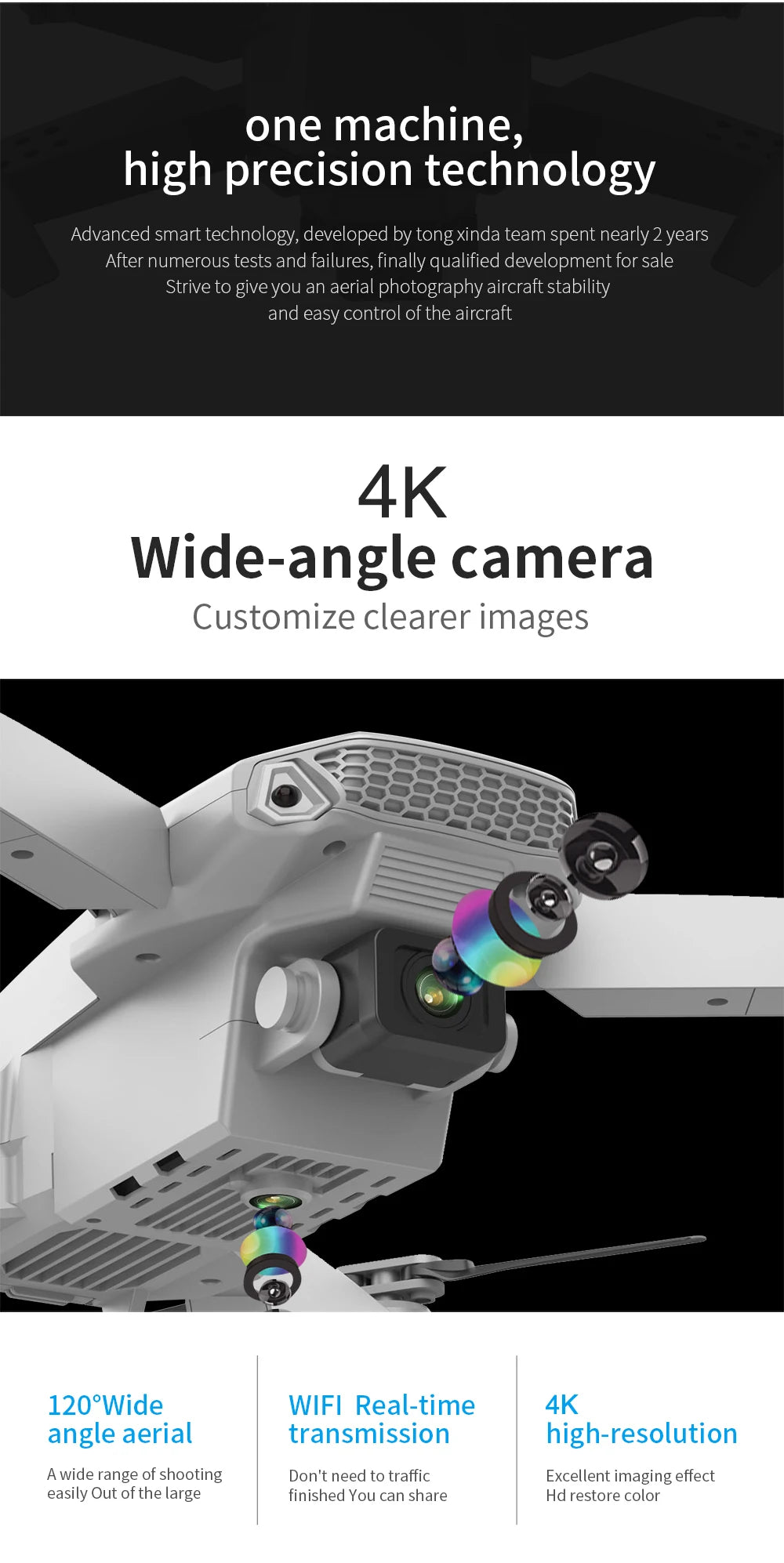 Foldable RC Drone – 4K HD Camera, WiFi FPV, Altitude Hold, Compact Quadcopter for Kids & Beginners