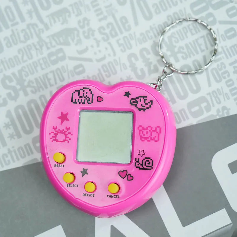 Transparent Electronic Pet Game Console – 49-in-1 Virtual Cyber Pet Toy with Pixel Graphics – Retro Handheld Digital Pet for Kids & Adults